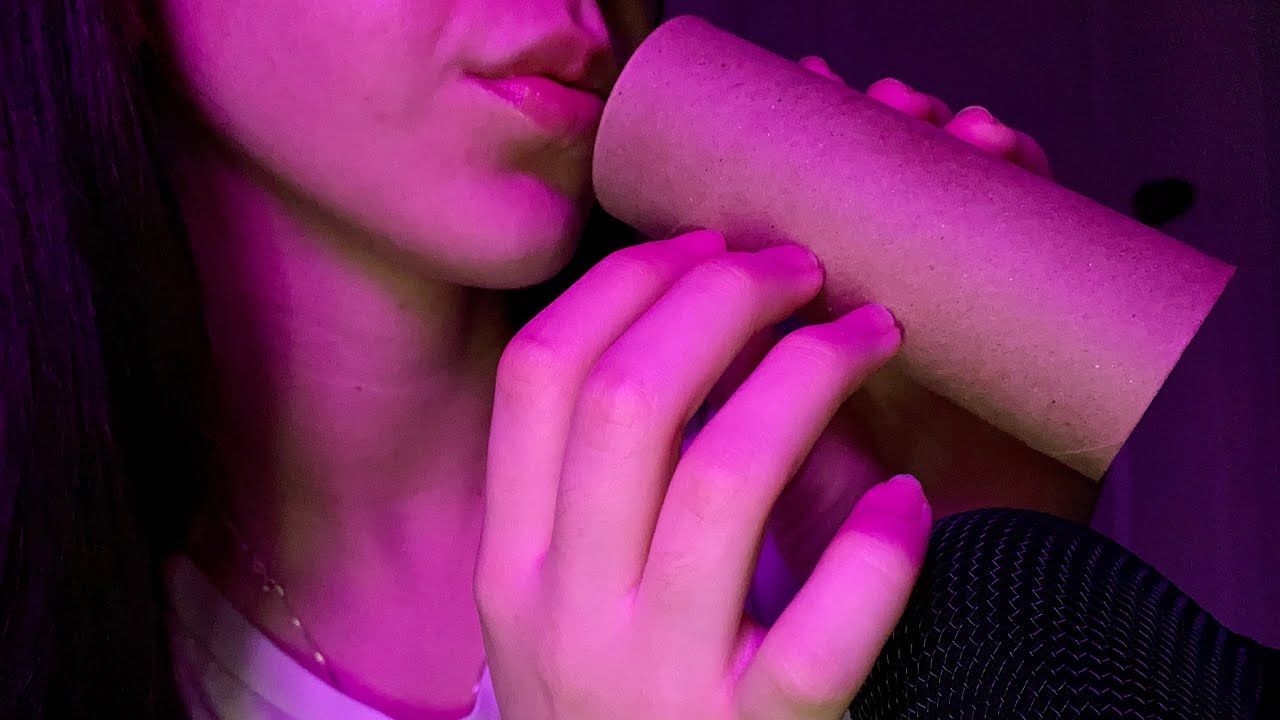 [ASMR - No Talking]👄Cardboard Tunnel Mouth Sounds 👄