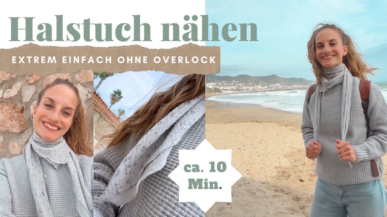 DIY - Schal nähen - Musselintuch ohne Schnittmuster - Halstuch nähen für Anfänger ohne Overlock