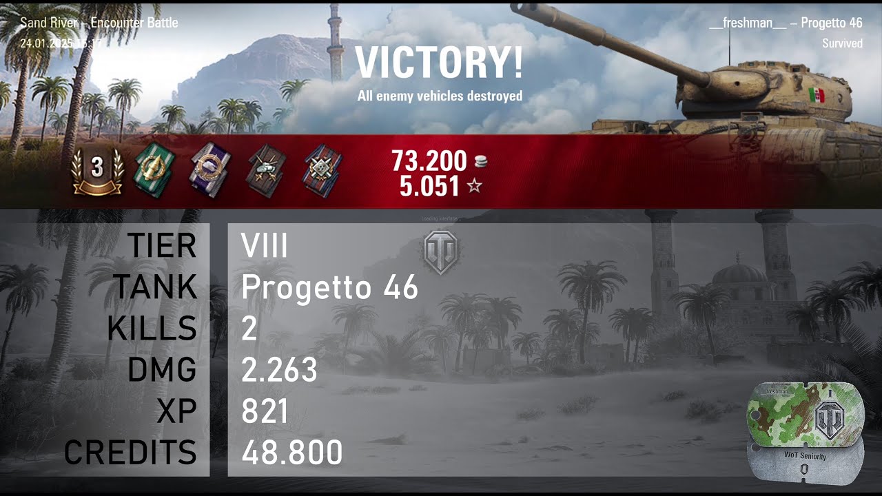 [1727] Progetto 46 / 2 kills / 2.263 dmg / 821 xp / 48.800 credits || World of Tanks