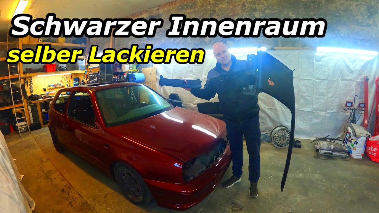 A B C Säulen für den Golf 3 Lackieren, Low Budget schwarzer Innenraum