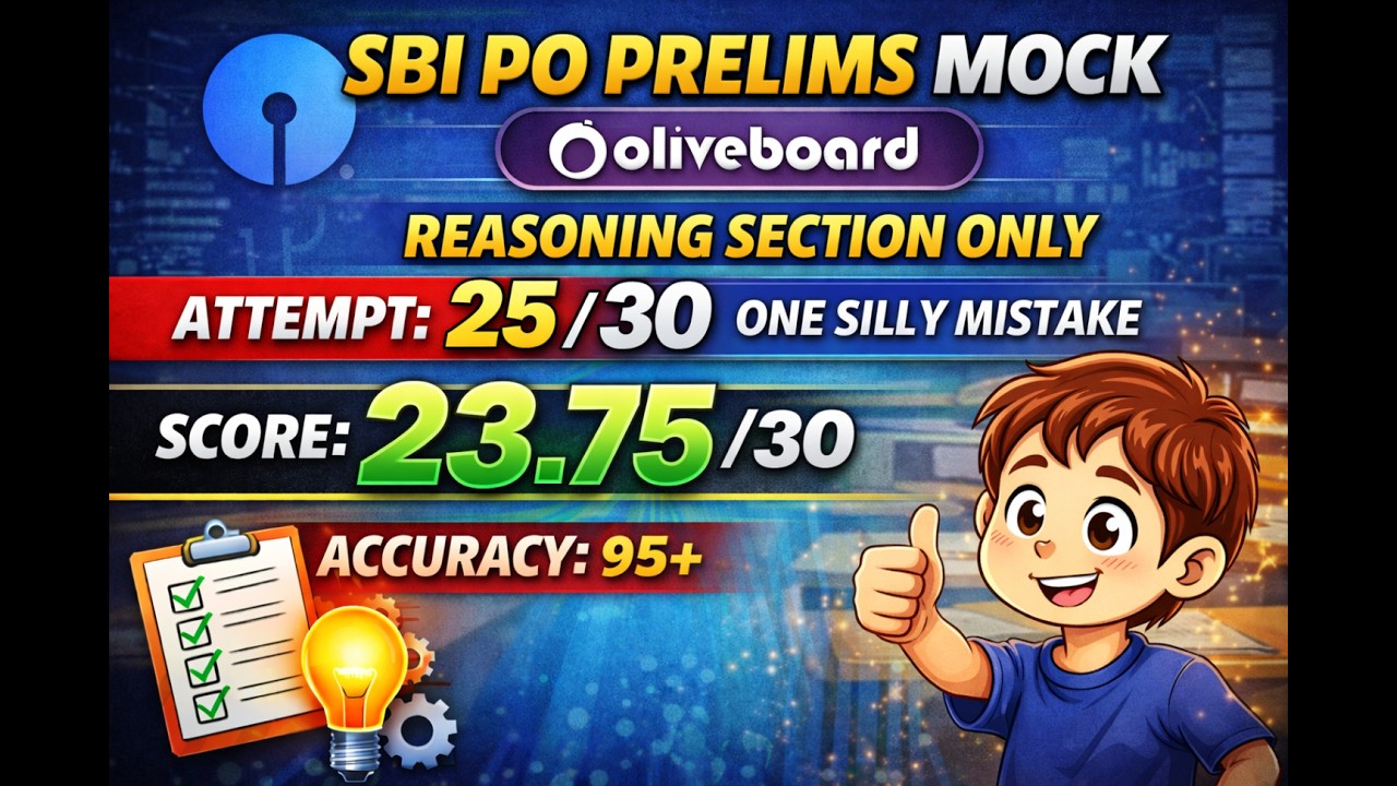 SBI PO PRELIMS OB LIVE MOCK REASONING ONLY #sbipo #reasoningmocktest