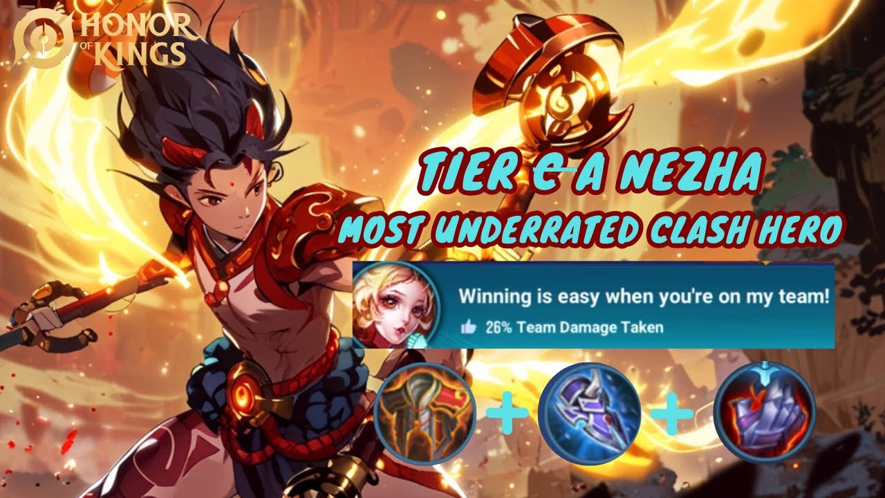 Nezha VS Sun Ce| The MOST Underrated Clash Lane Hero (MUST Try!)| Honor of Kings Nezha Build & Guide