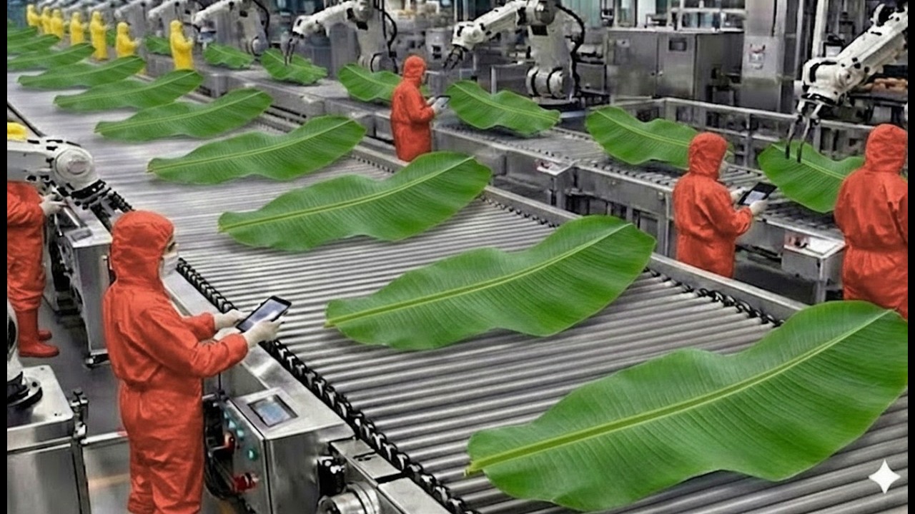 Inside the Largest High Tech Banana Leaf Processing Factory You’ve Never Seen Before (Full Process)