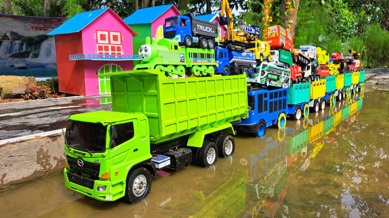KEREN..Mobil Truk Tronton Penuh Mainan Mobil Mobilan Truk Molen, Bis Telolet, Excavator, Mobil Balap