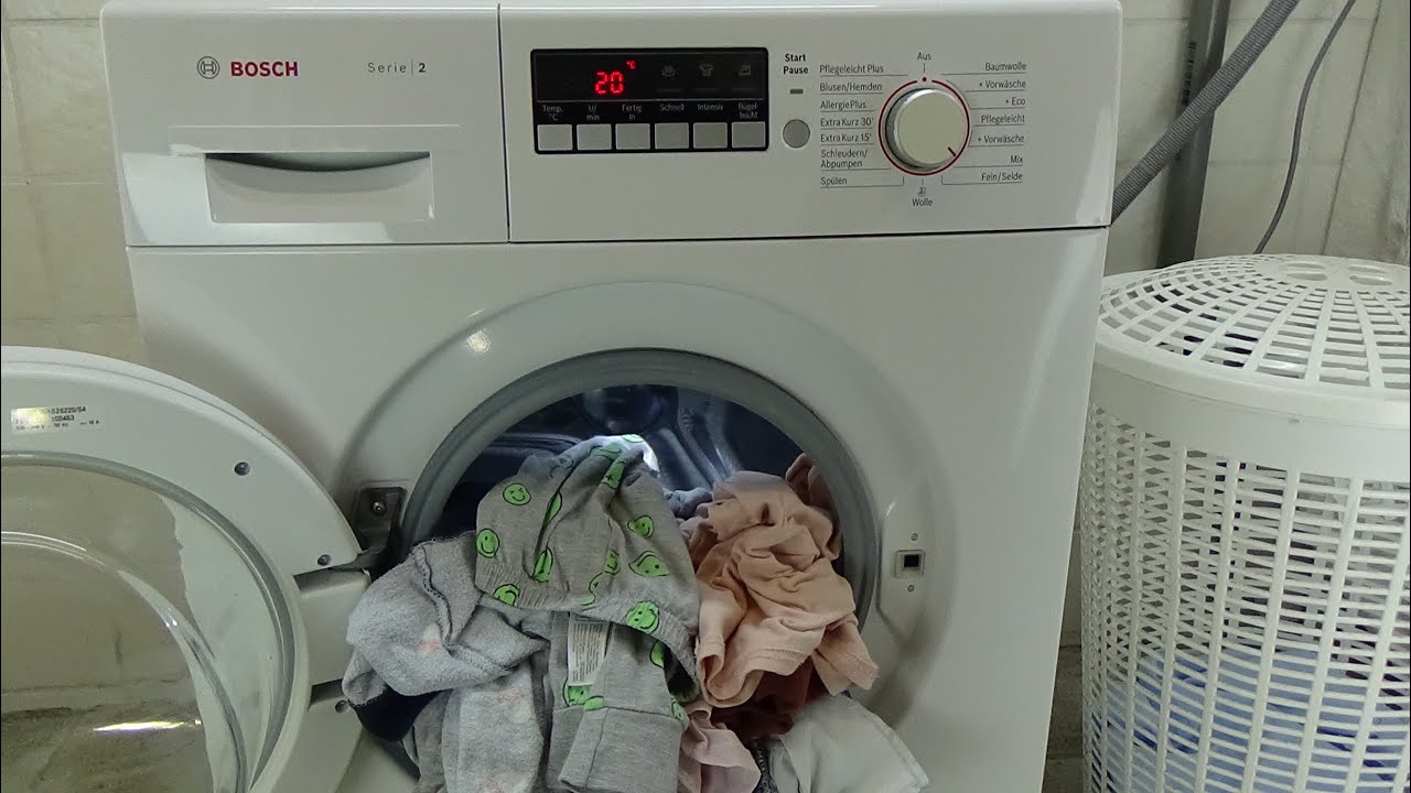 BOSCH WAB28220 washing machine, mix cotton wash 20 degrees program test example movie #294