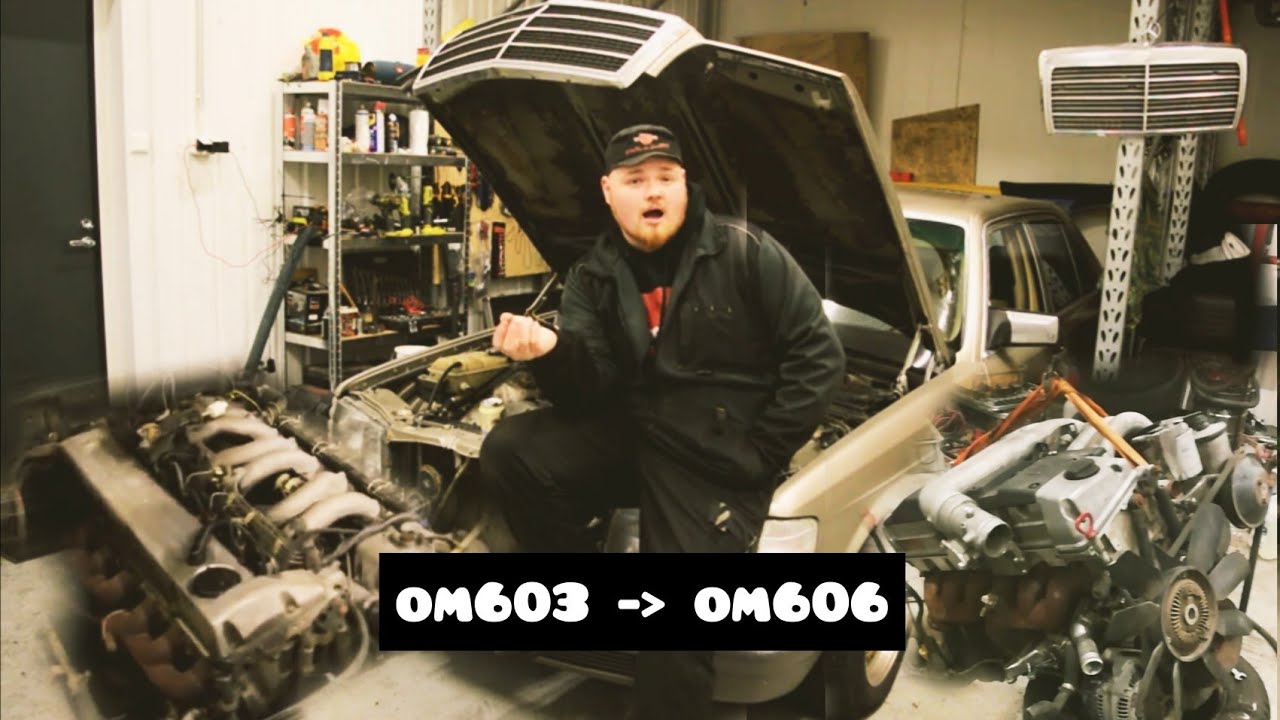 Mercedes-Benz S300D w126 om606 moottorin vaihto part 1