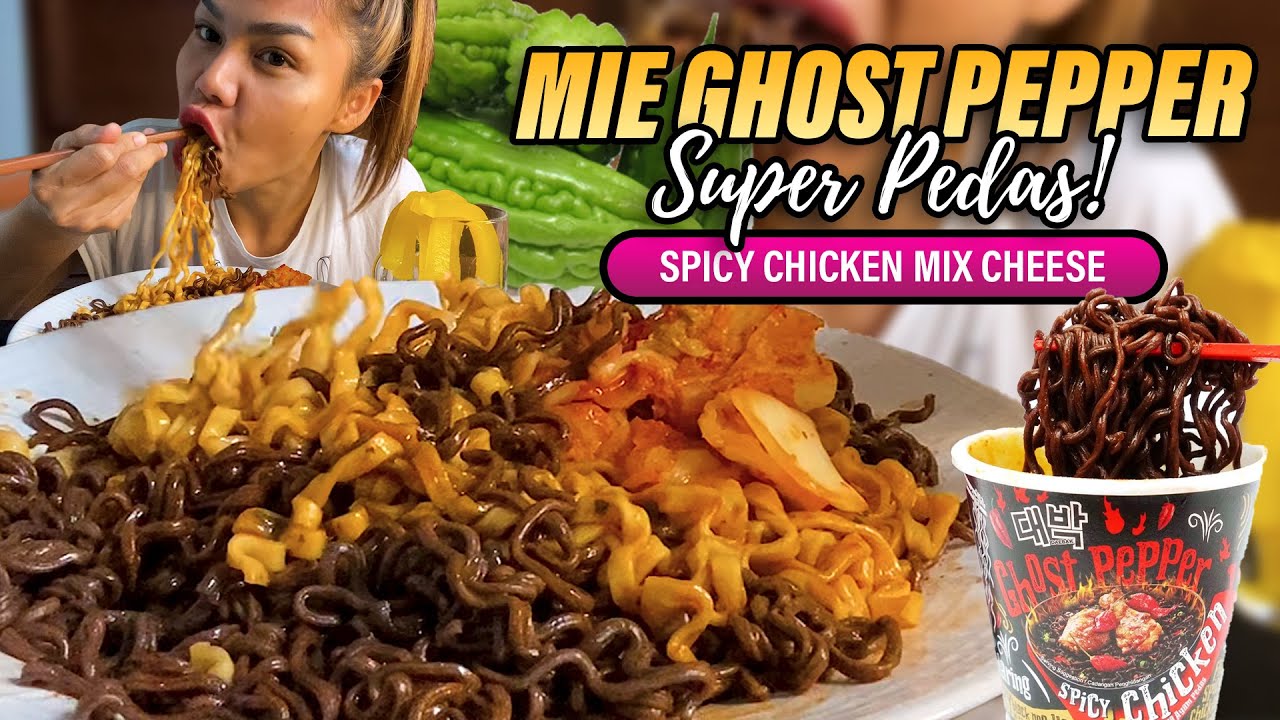 DUT MUKBANG MIE SUPER PEDAS GHOST PEPPER 2 RASA SPICY & CHEESE MIX😍