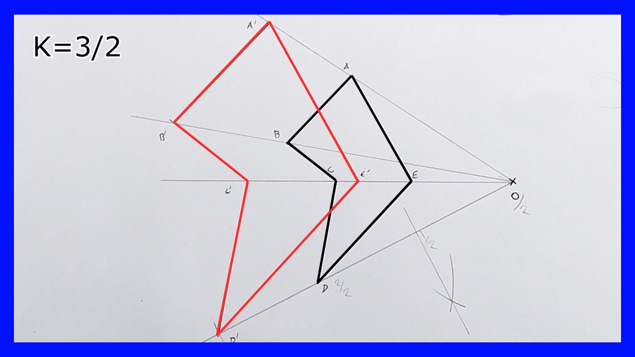 🔎 Ejercicio de homotecia paso a paso | Razón 3/2 | Dibujo Técnico