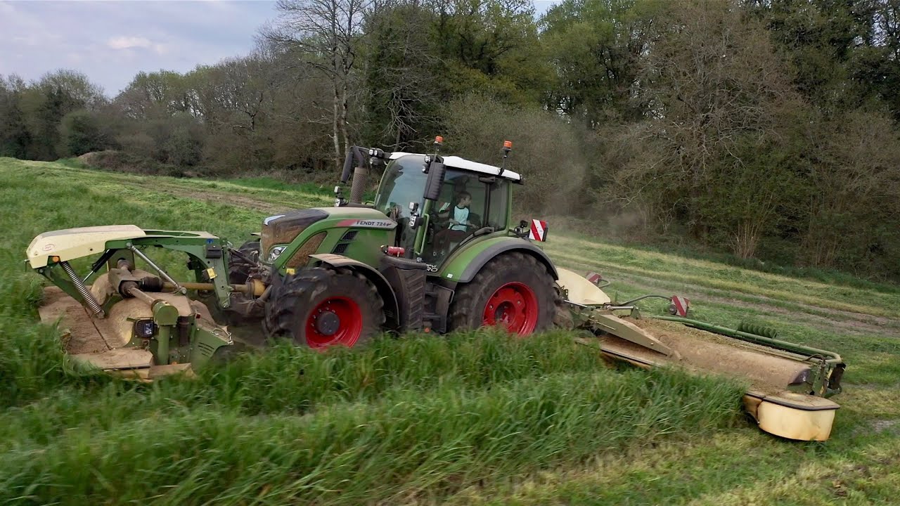 Fauchage 2020 I Fendt 724 + groupe de fauche krone 10m I SARL PRIGENT