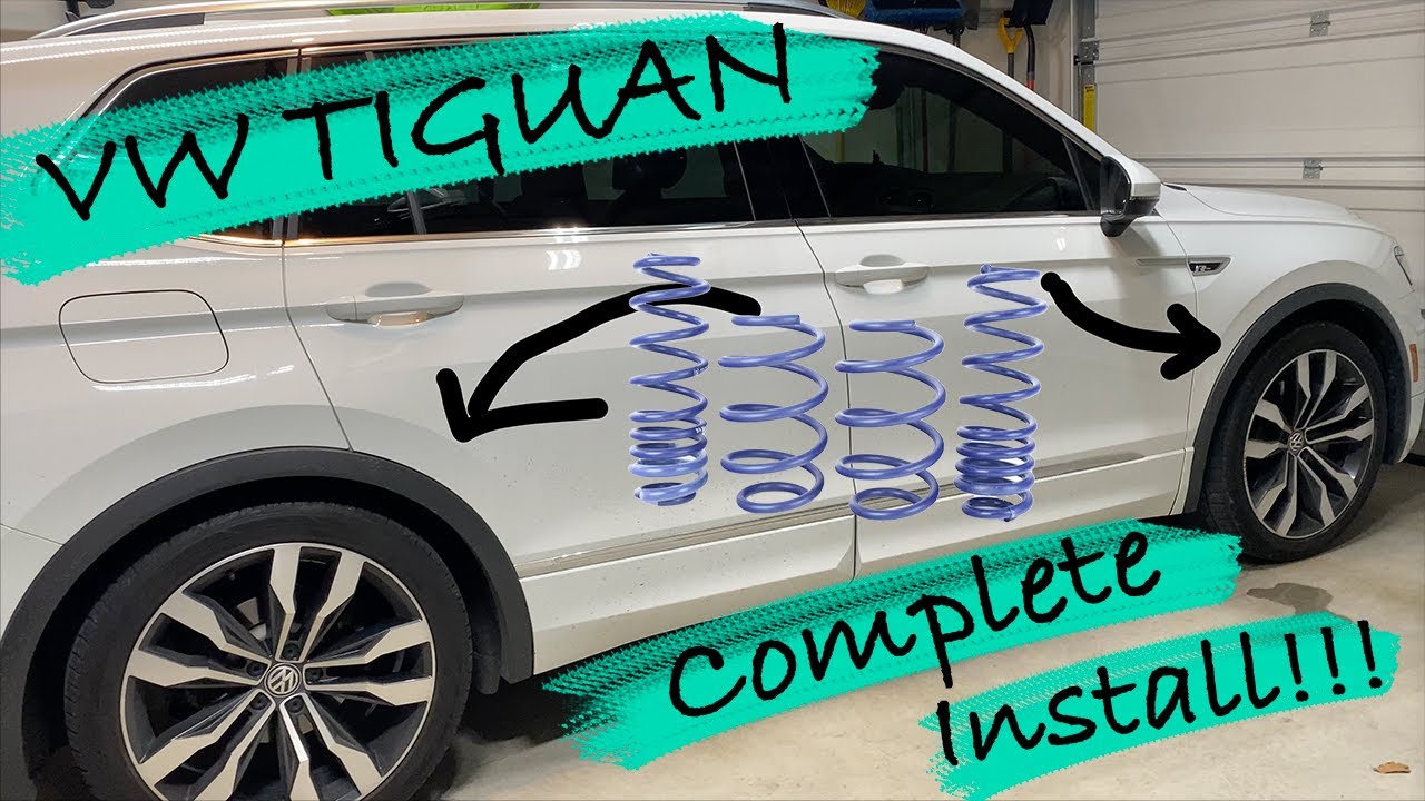 Полная установка заниженных пружин VW Tiguan. Пошаговое руководство.