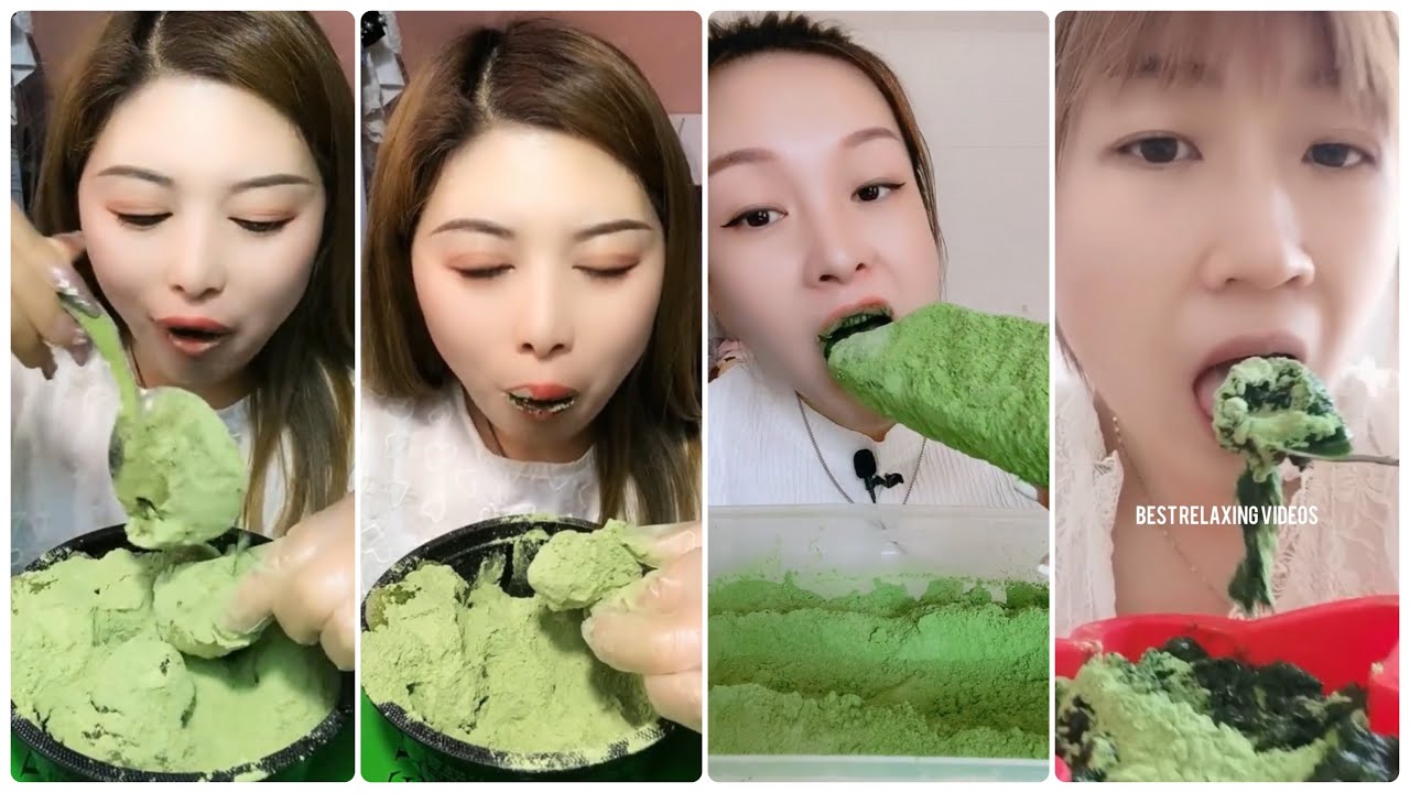 [ASMR] MATCHA POWDERED ICE EATING BY MATCHA QUEEN 👸🏻💚 & COMER HIELO DE MATCHA 🍵 & MATCHA PASTE 3