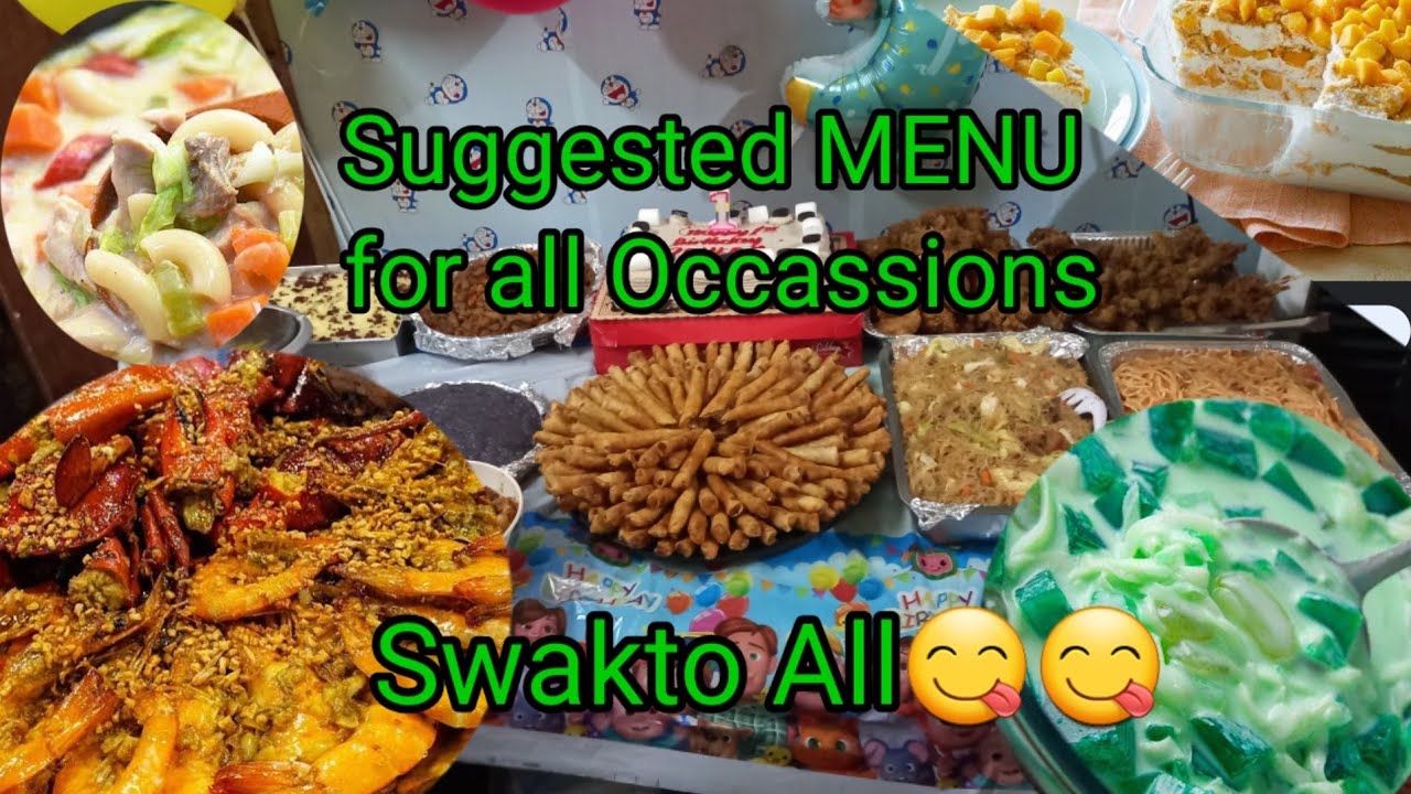 Birthday MENU Ideas|Handaan sa Party|Special Occassions MENU #SWAKTOALL #SuggestedMENU