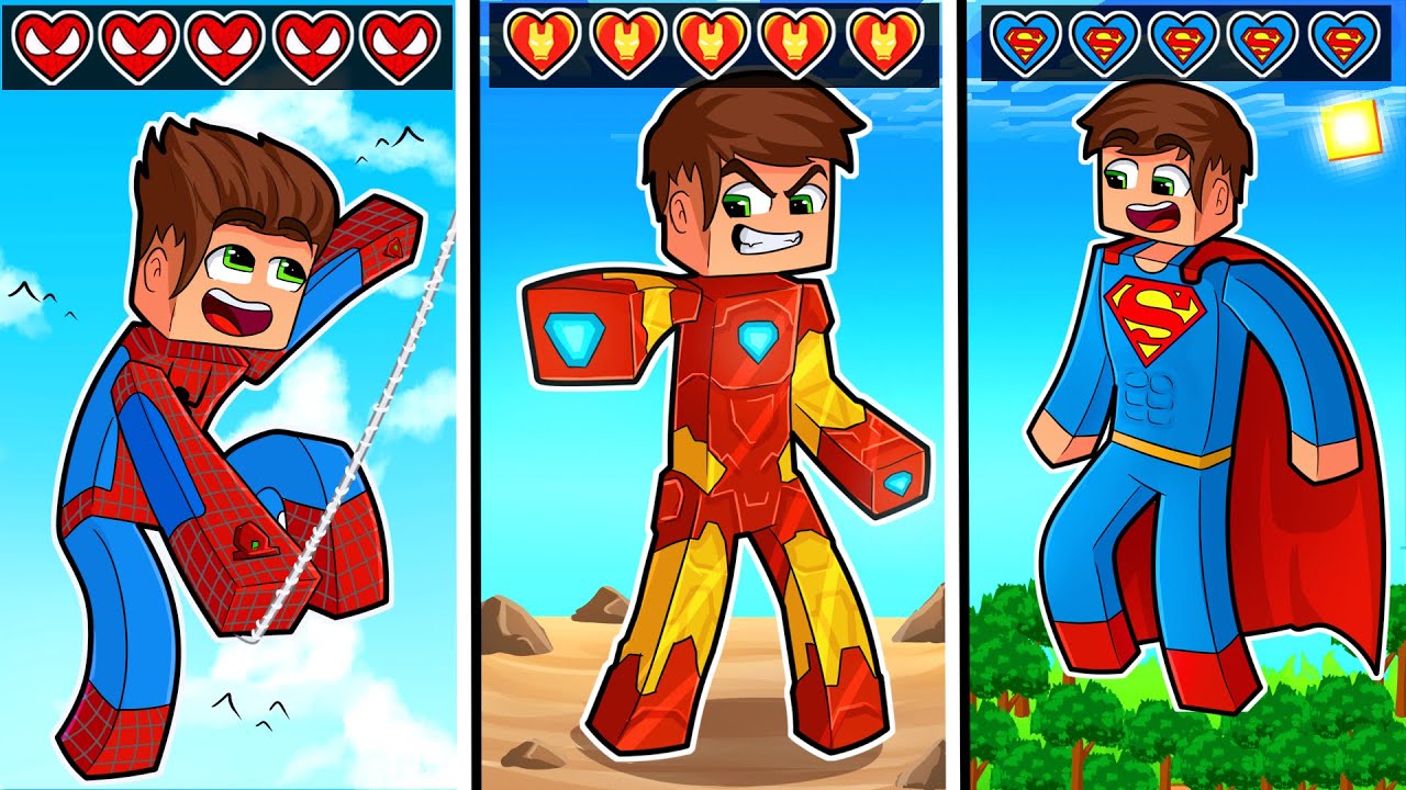 ماين كرافت بس عندي قلوب الابطال الخارقين !😱 (قلب سوبر مان !) - Super Hero Hearts