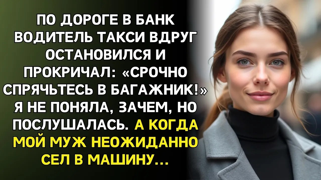 По дороге в банк водитель сказал： «Срочно спрячьтесь!» я залезла в багажник,то что я услышала д