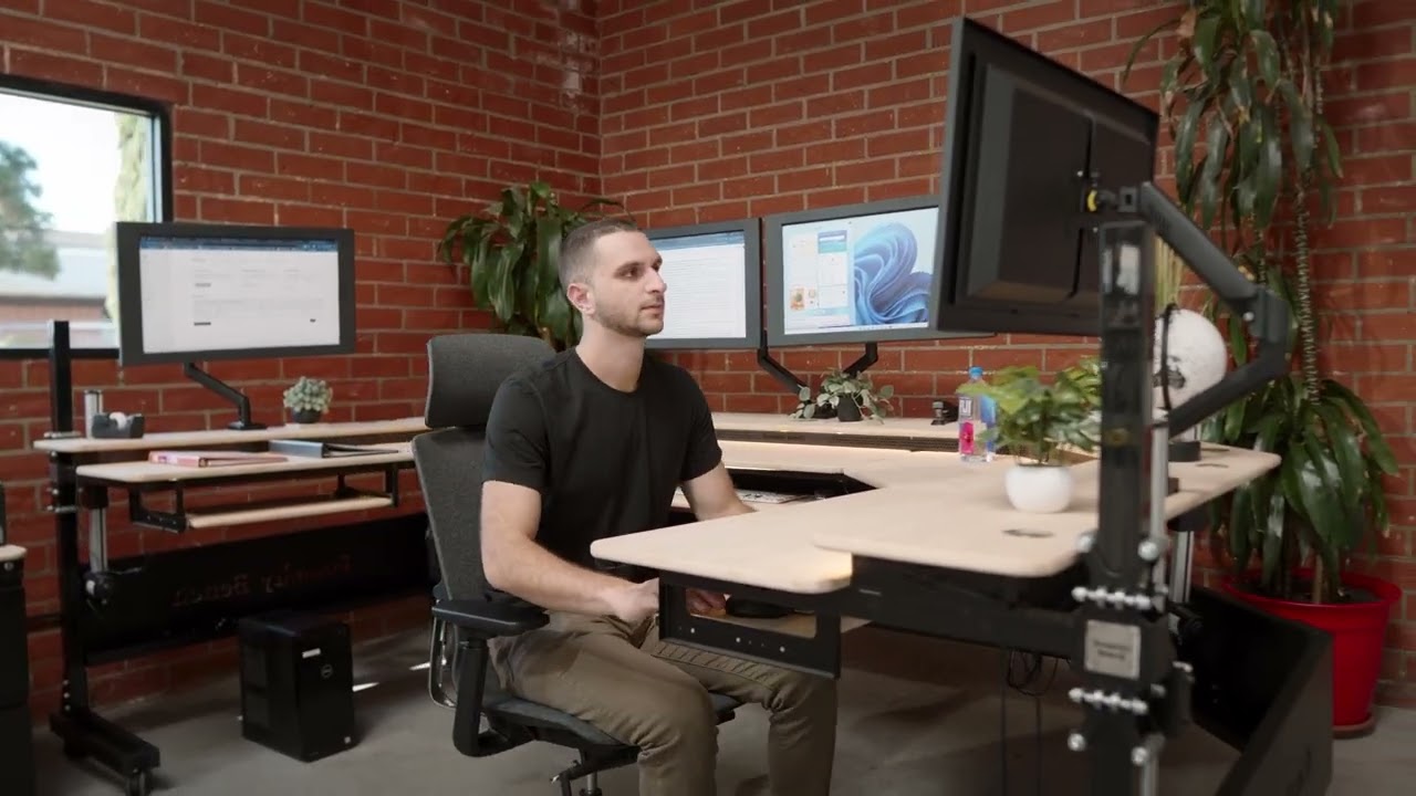 VersaDesk Foundry Bench U-Shaped Desk &mdash; The Ultimate Command Center