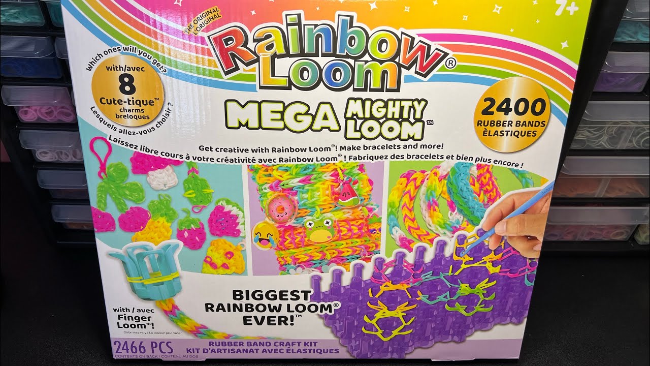 Распаковка и первый взгляд на набор для плетения резинок Mega Mighty Loom Rainbow Loom Kit