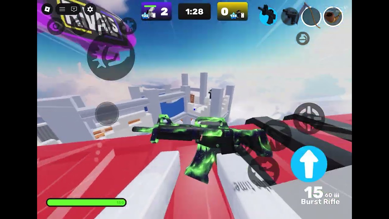 Playing a 1v1 in Roblox Rivals