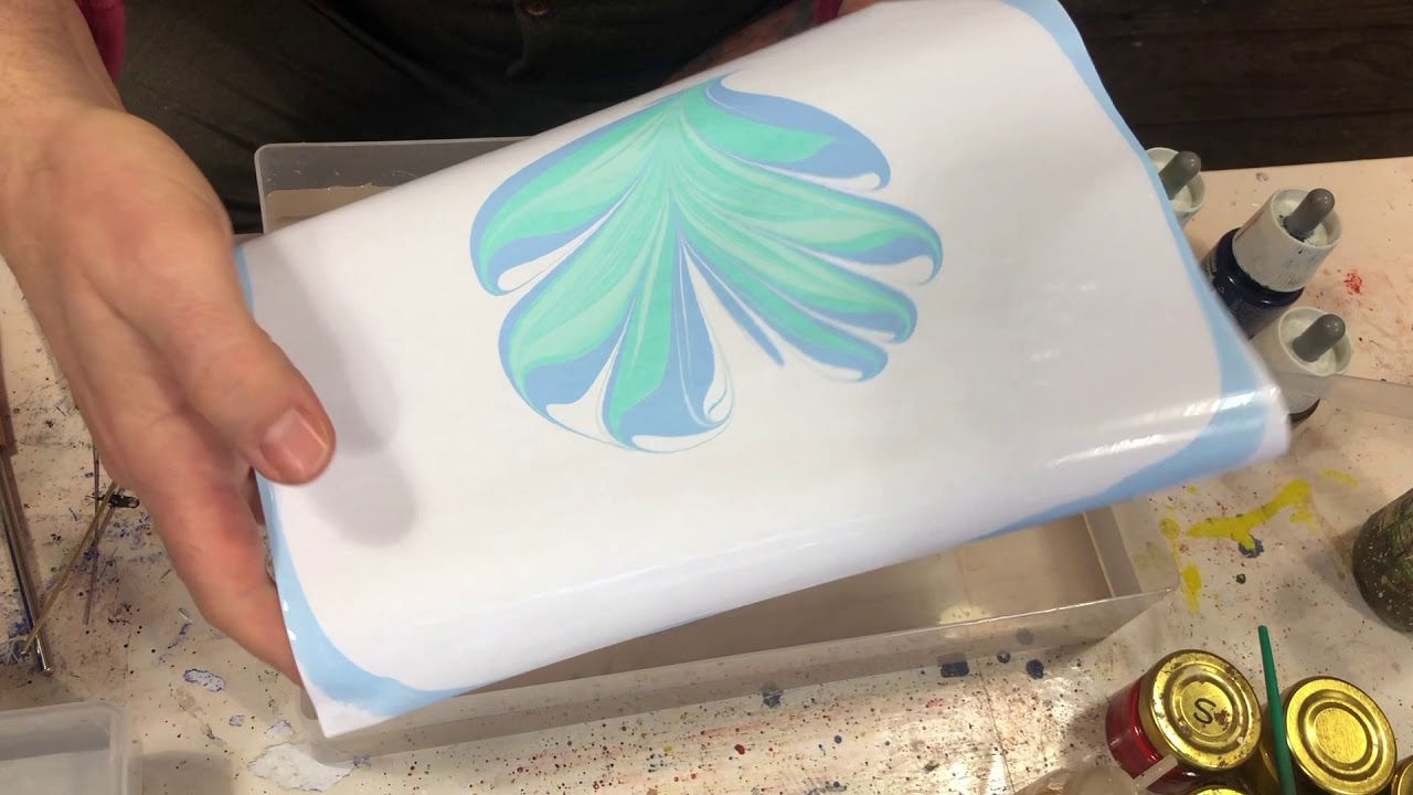 Paper Marbling with Acrylics how to make a transparent background