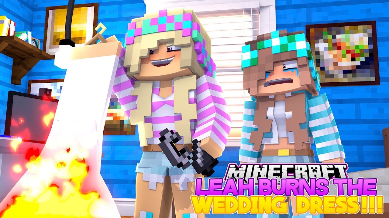 Minecraft LEAH BURNS DONNY'S GIRLFRIEND'S WEDDING DRESS!!!- Donny & Lea Adventures