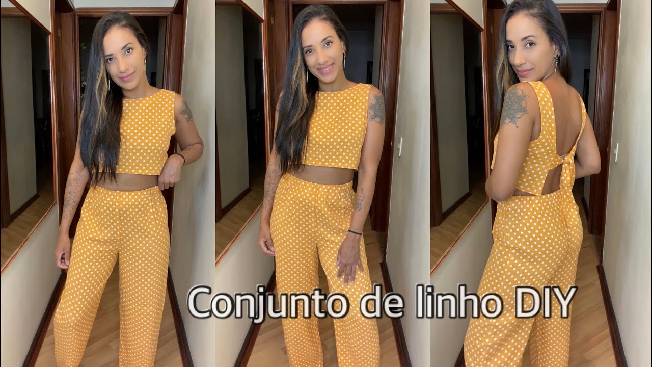 Conjunto Blusa e Calça de Linho. DIY