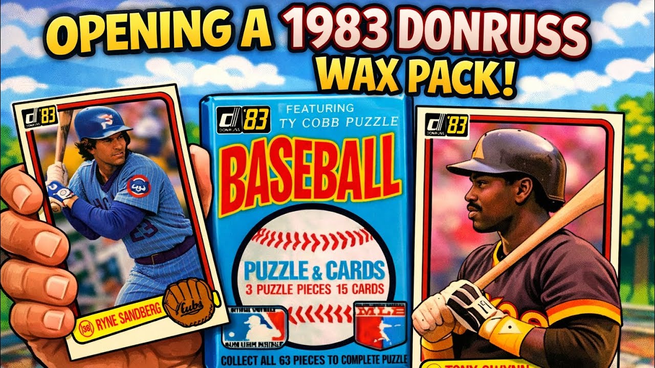 Распаковка виниловой коллекции Donruss Wax Pack 1983 года: поиски новичков Уэйда Боггса, Райна Сэ...