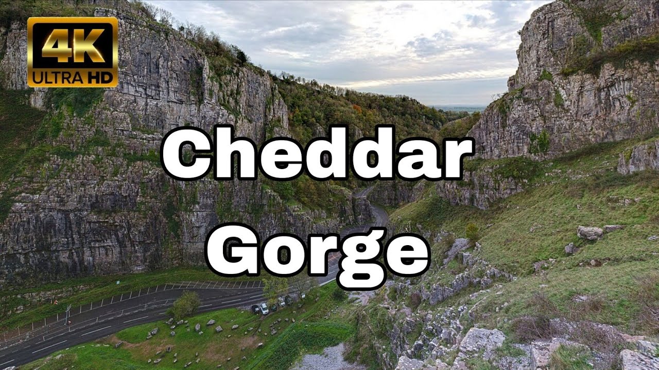 Cheddar Gorge Short Scenic Relaxing Walking Tour | Cheddar Gorge, England 🏴󠁧󠁢󠁥󠁮󠁧󠁿 | 4K UHD Tour