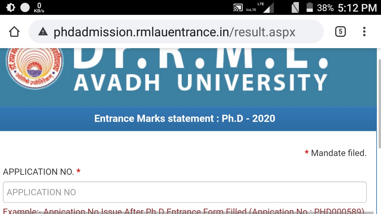 rmlau phd result, Phd admission 2020-21 | rmlau phd admission | avadh university phd result
