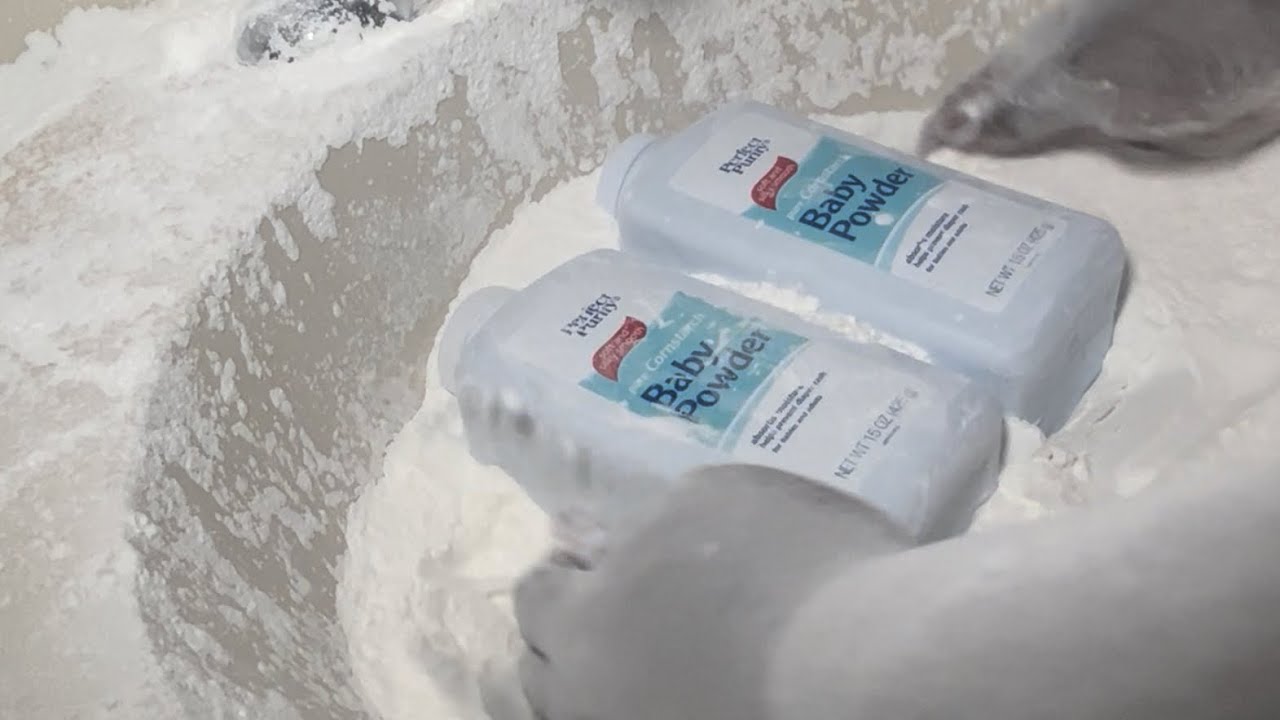 ASMR!!BABY POWDER💨ODDLY SATISFYING REQUEST😝SUPER DUSTY💨