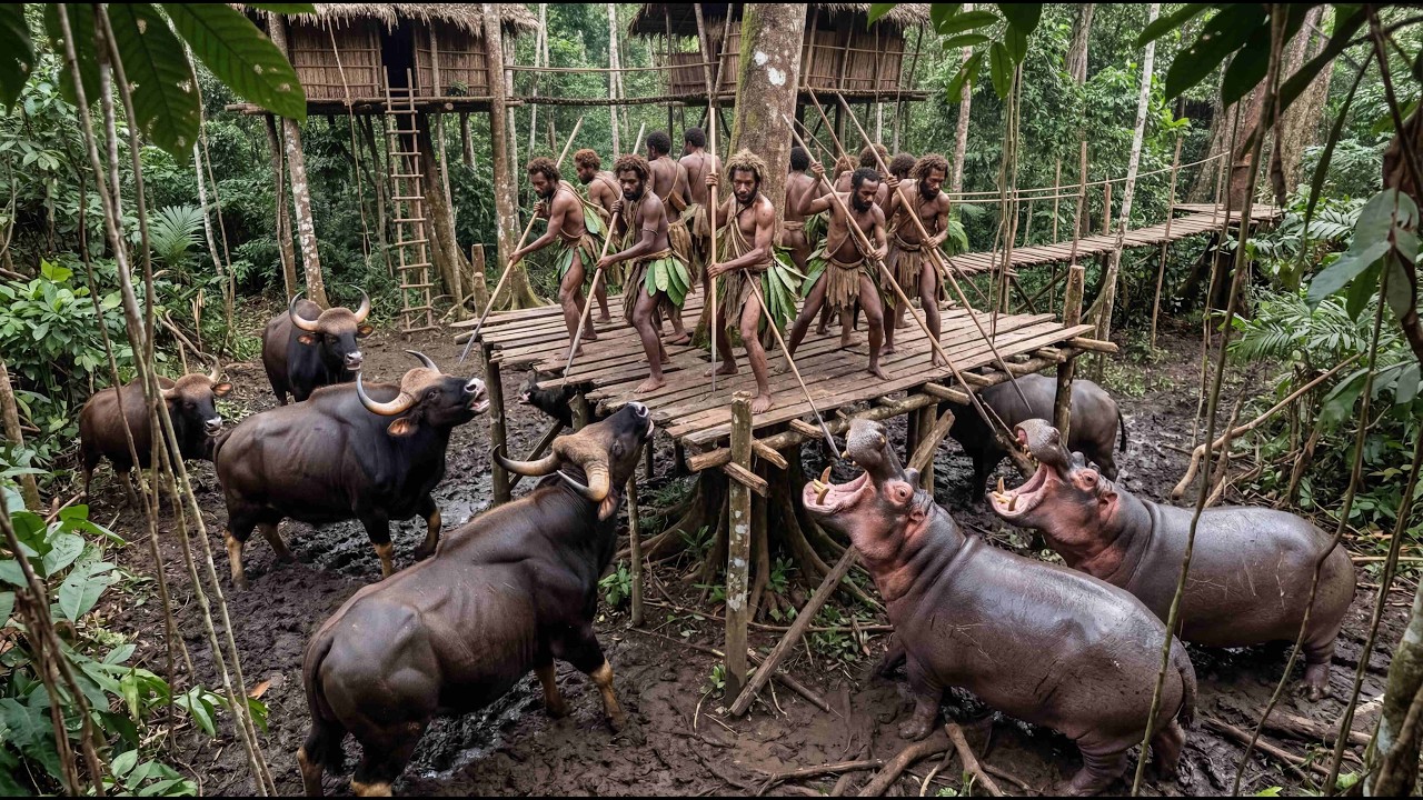 Korowai Tribe vs Wild Amazon Jungle | Inside Tribal Life