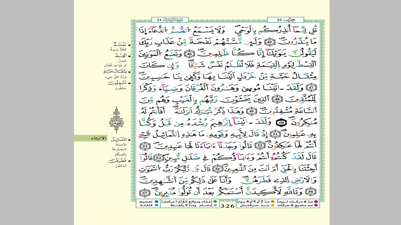 الثمن 4 من الحزب 33  مكرر 7 مرات من المصحف المصور برواية ورش عن نافع للقارئ الشيخ العيون الكوشي