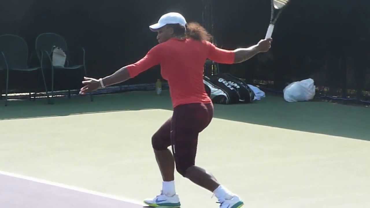Serena Williams practicing forehand, Miami - Sony Ericsson Open 2013.