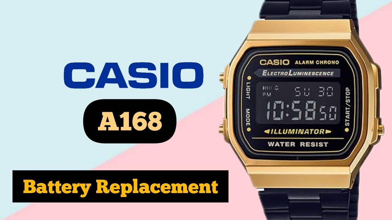 Casio Digital A168 WE Battery Replace Tutorial | How to replace the battery on a Casio watch