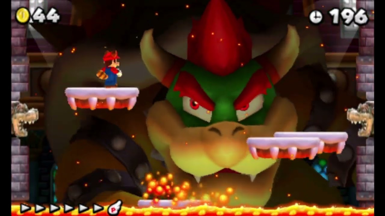 New Super Mario Bros 2 all castle's bosses no damage