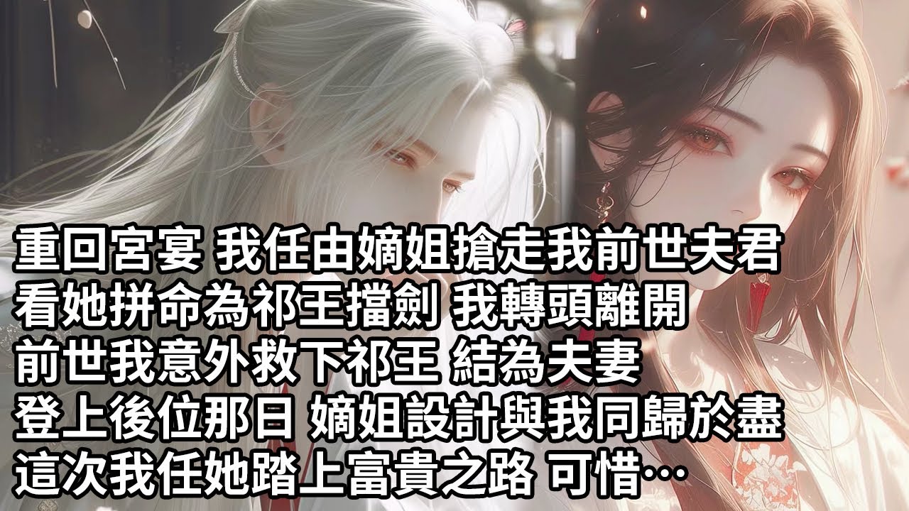 【一口氣看完】重回宮宴 我任由嫡姐搶走我前世夫君，看她拼命為祁王擋劍 我轉頭離開，前世我意外救下祁王 結為夫妻，登上後位那日 嫡姐設計與我同歸於盡，這次我任她踏上富貴之路 可惜…