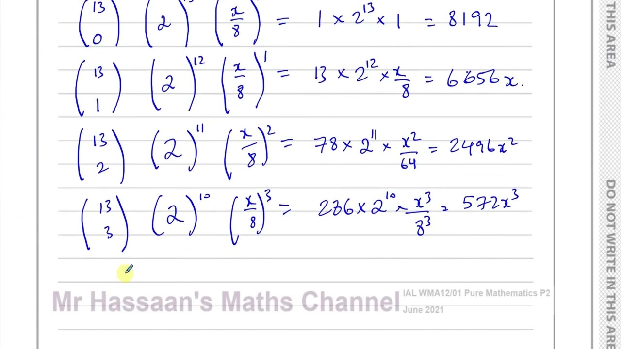 WMA12/01 IAL (Edexcel) P2 June 2021 Q4 Binomial Expansion, Estimation