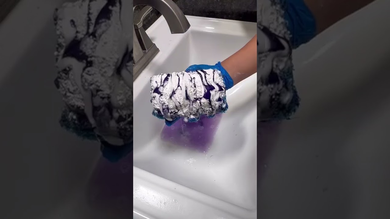 Fabuloso comet shampoo cleaner all purple #asmrsponge #spongeasmr