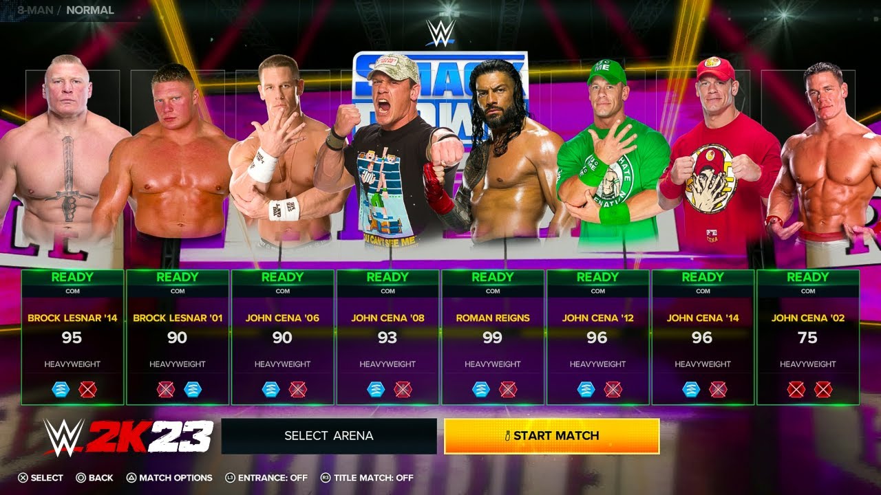 WWE 2K23 Live Stream - ALL John Cena VS Brock Lesnar VS Roman Reigns