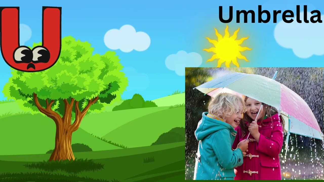 Letter U | U is for Umbrella ☔ | ABC Learning for Kids | Donna Kids