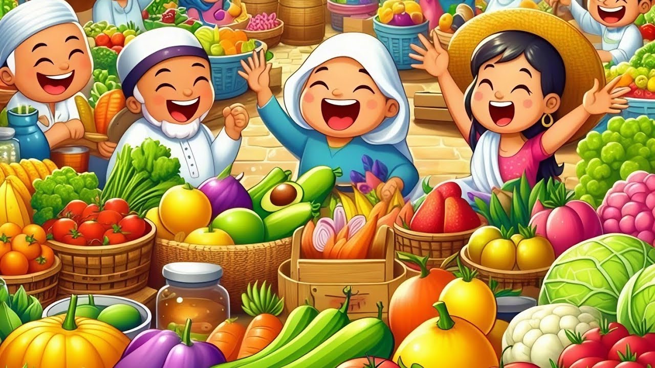 سوق الفاكهة والخضروات | فيديو تعليمي للأطفال 🍌🍋🍎🫑🥬