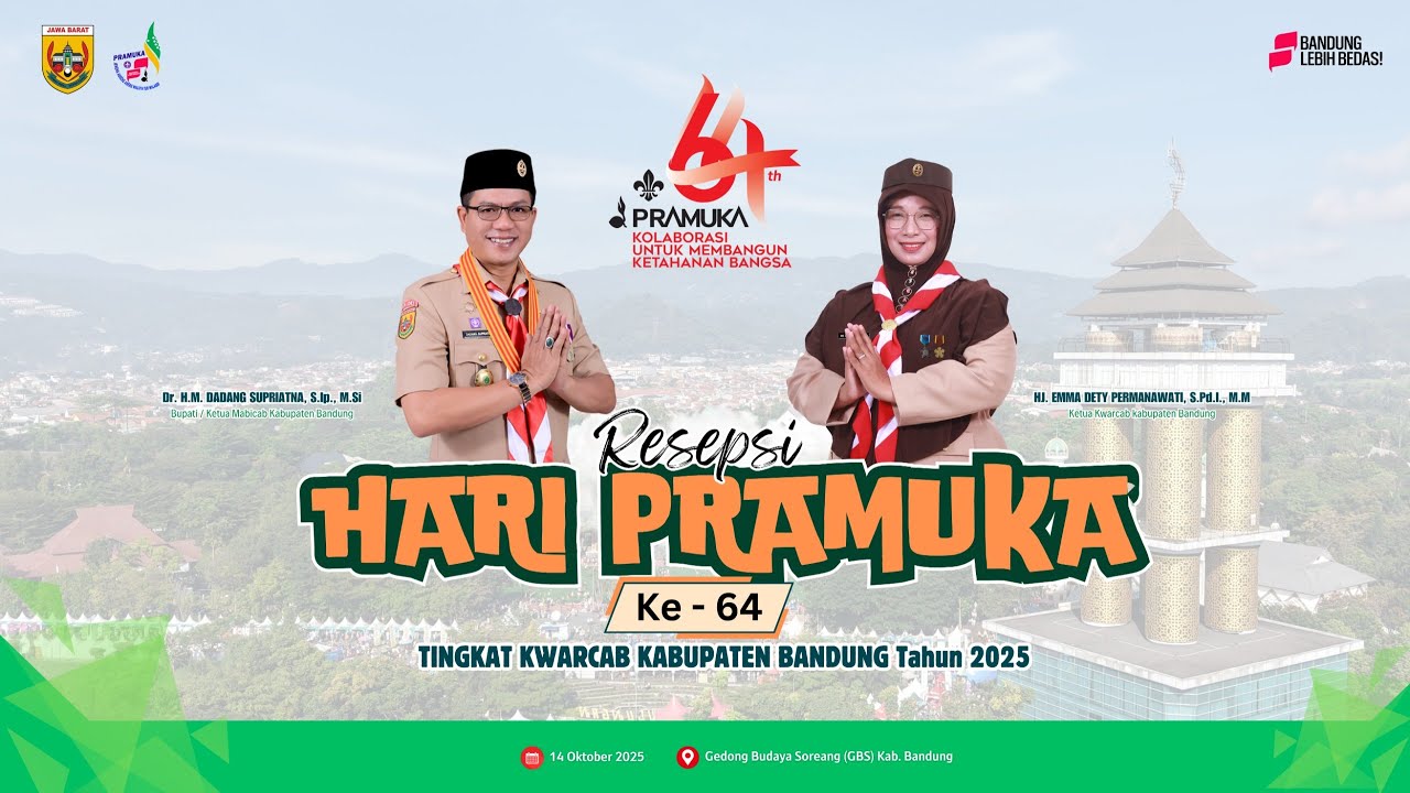 🔴RESEPSI PERINGATAN HARI PRAMUKA KE - 64 DAN INAGURASI PRAMUKA GARUDA TINGKAT KABUPATEN BANDUNG