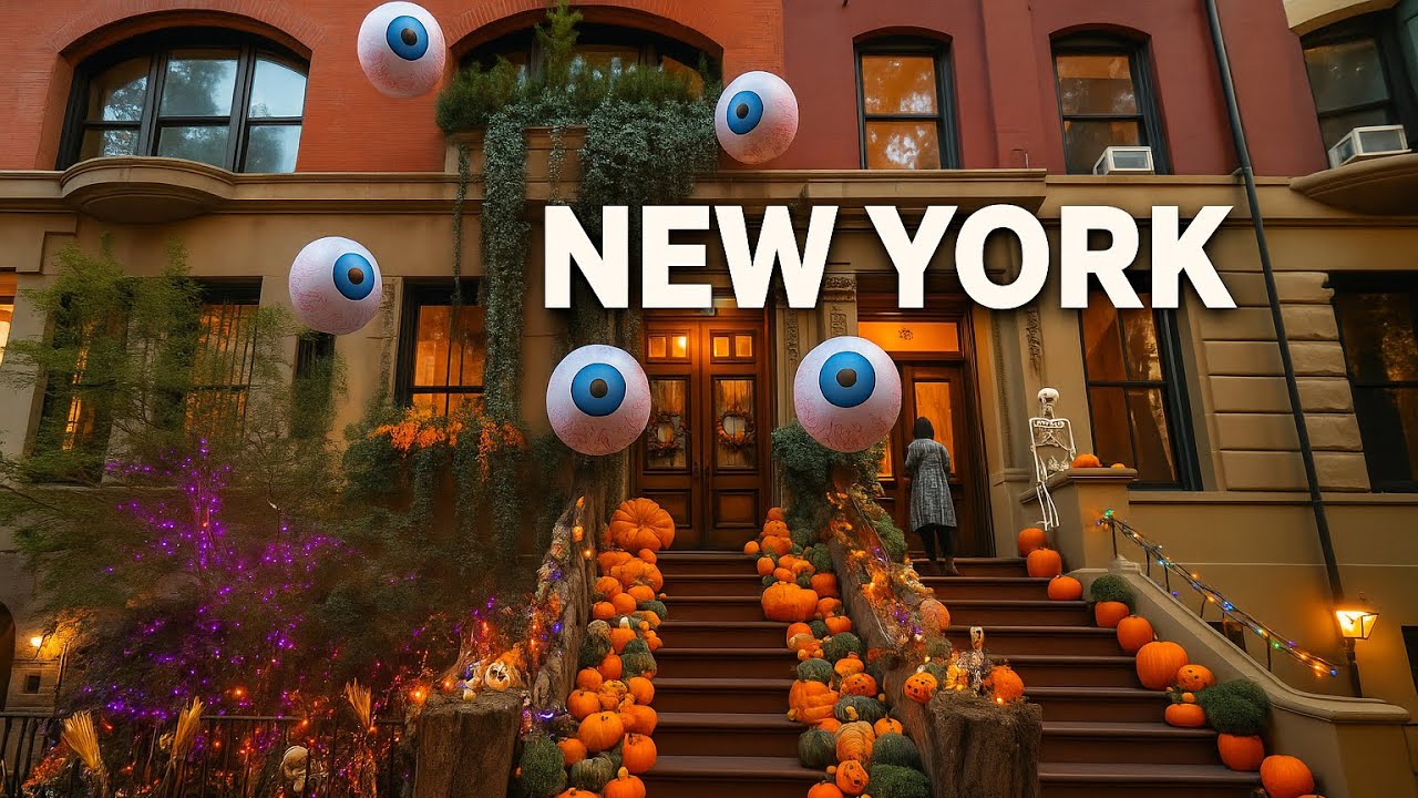 Upper West Side Autumn Walk NYC Halloween 2025 Decorations New York City 4K Tour