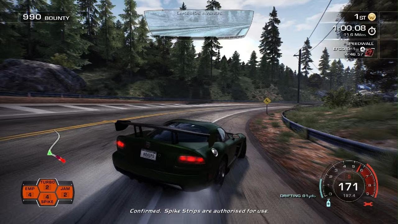 Need for Speed Hot Pursuit Trikster targeted the rolling 7's
