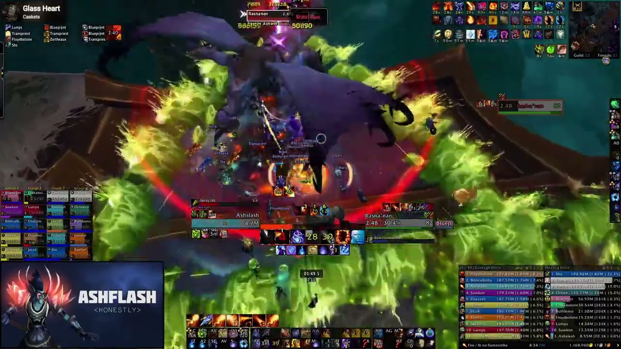 Mythic Rasha'nan | FrostFire Fire mage PoV | Rank 1 log