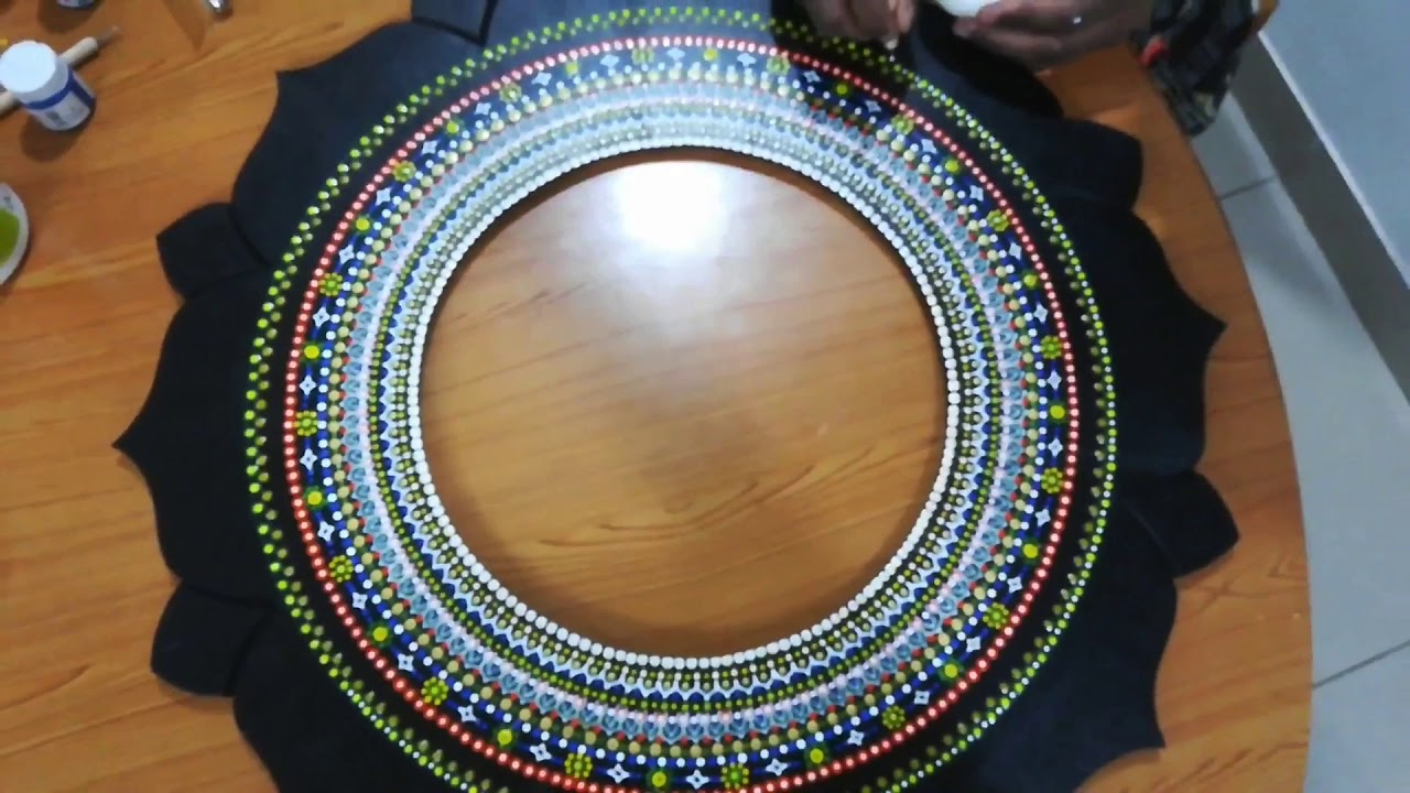 HOW TO MAKE A MANDALA MIRROR | DIY | DECORATIVE | MIRROR | SAINT GOBAIN | DOT MANDALA | DOT PAINTING