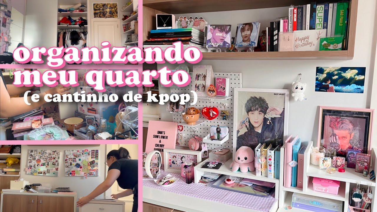 room makeover: mudando e destralhando meu quarto pra organizar um cantinho de kpop com minha coleção