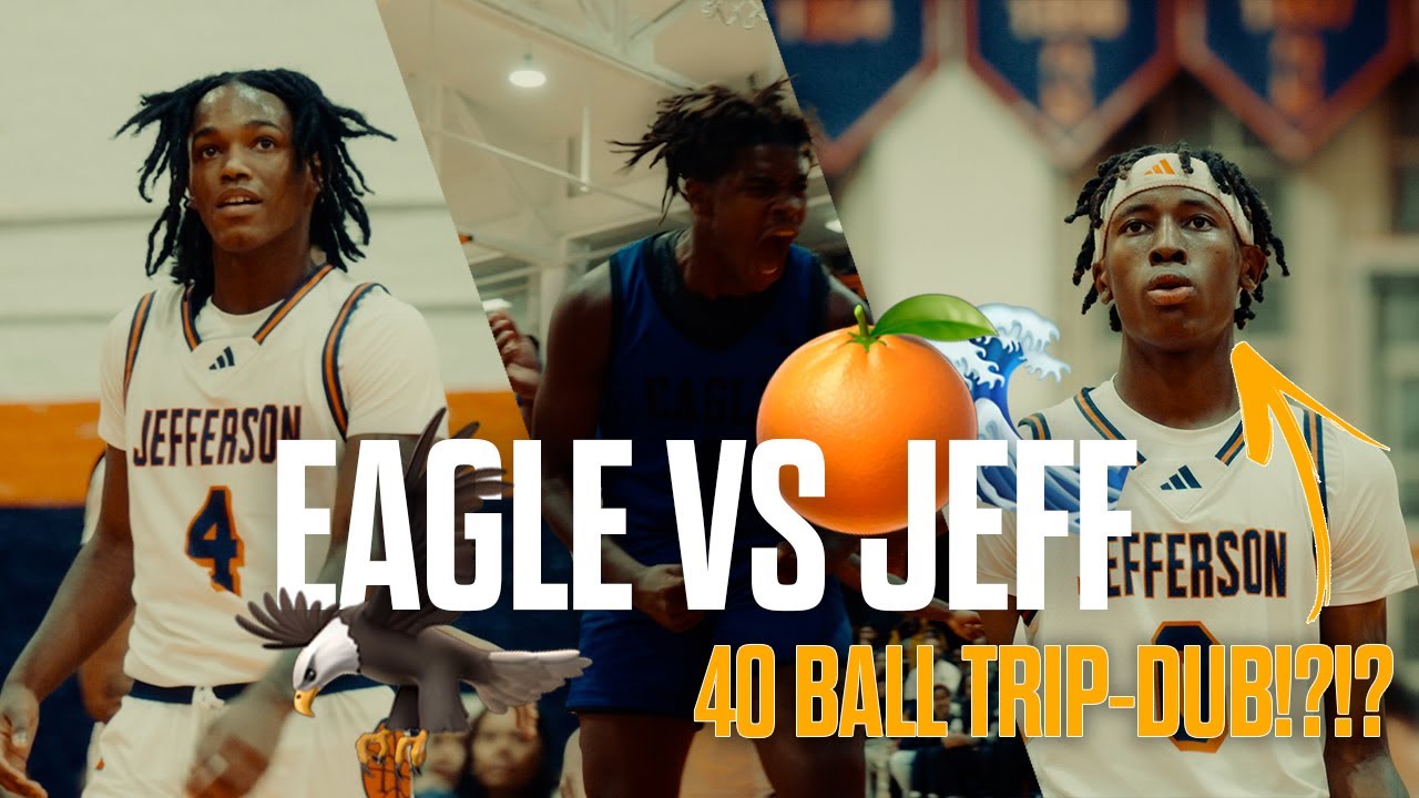 JAHDA SWANN GOES FOR 40 POINT QUADRUPLE DOUBLE VS DEFENDING CHAMPS 👀 EAGLE ACADEMY VS JEFFERSON 🍿