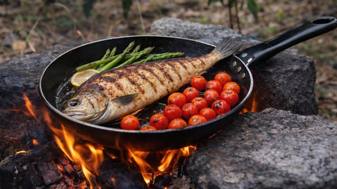 Village Style Fish Fry | Outdoor Cooking | Jungle Food