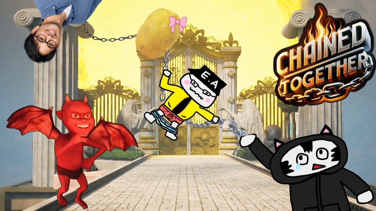Black Cat ⛓️ Potato ⛓️ Asian Dude ⛓️Dwarf plays CHAINED TOGETHER (Part 3)