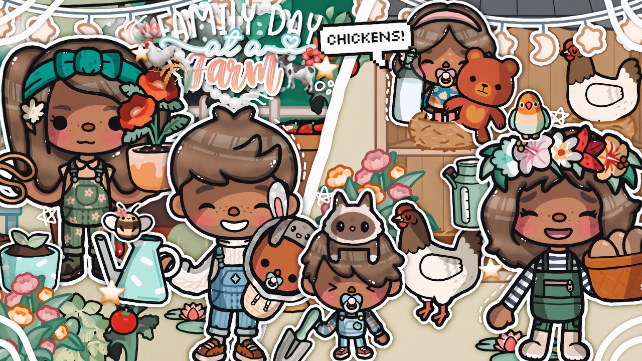 Fun family day at a farm! *CRAZY* 👩‍🌾🐄🌾🌺 || *VOICED* 🎙️|| Toca Boca Life World Roleplay 🐈🍵🪷🫧🫶