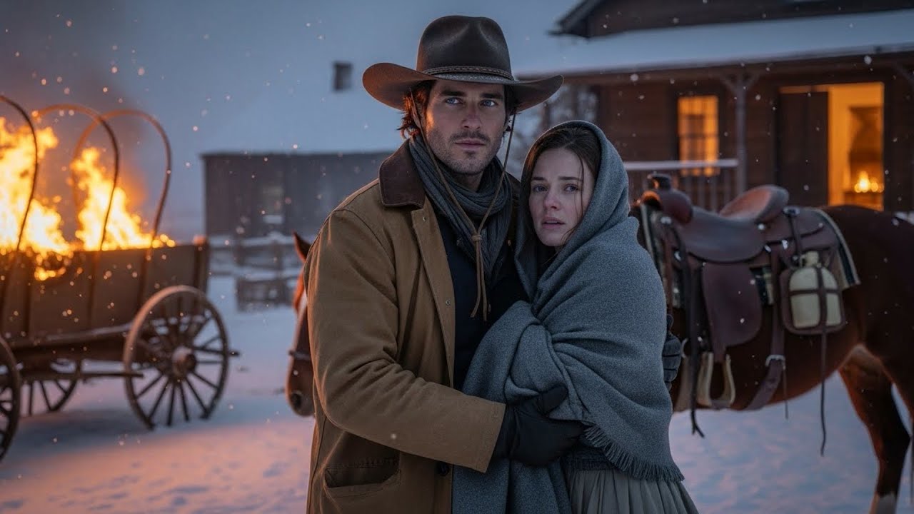 Her Wagon Burned In The Snow With Everything, The Cowboy Gave Her Supplies And Shelter For Good